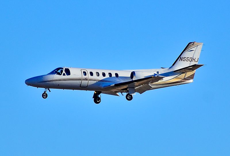 Cessna C550 à l'atterrissage