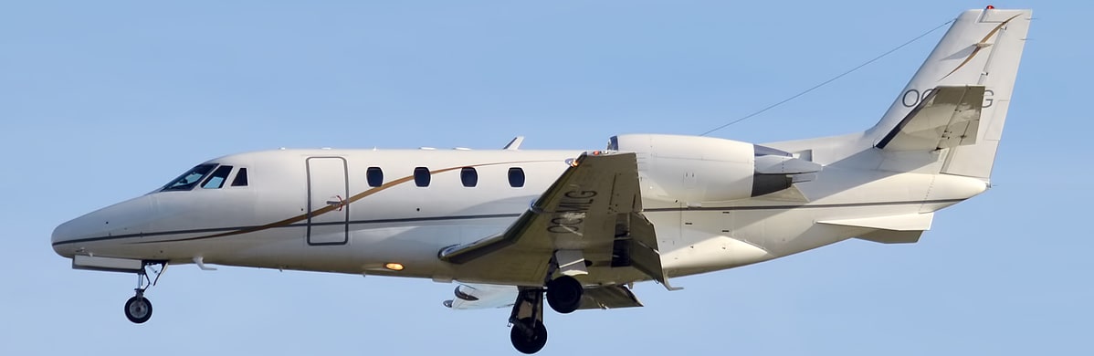 The Cessna Citation XLS approaching runway