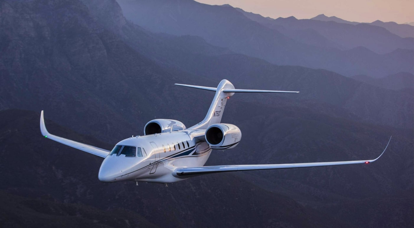 The Cessna Citation X+ flying