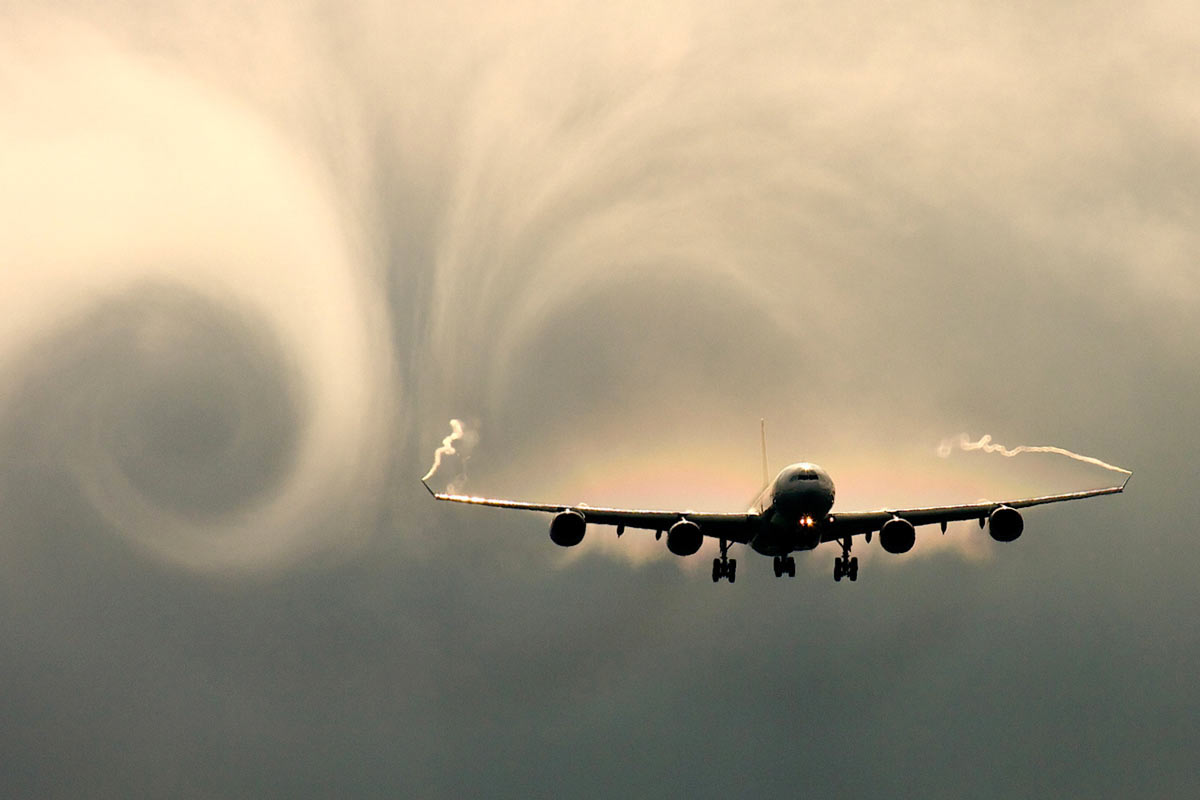 Les turbulences de sillage d'un Airbus A340