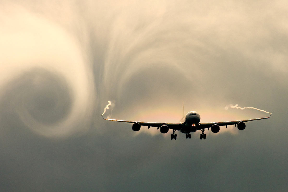 Les turbulences de sillage d'un Airbus A340